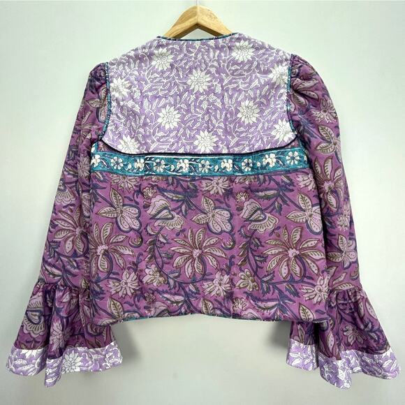 NWT Alix of Bohemia Carnaby Floral Patchwork Jacket, Purple Amethyst, Sz S - Picture 6 of 15